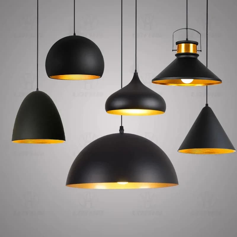 GEW Nordic Retro Industrial Black Ceiling Pendant Lamp E27 Restaurant Dining table Bar Decorative Pendant Lighting Fixture