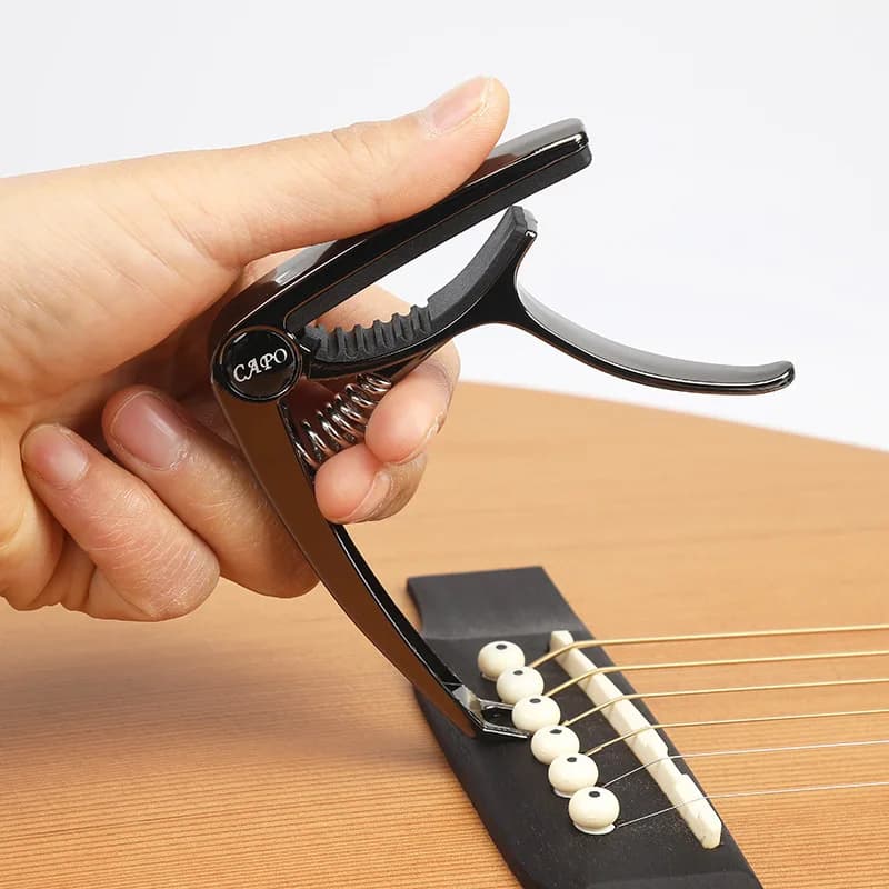 1PC Excellent Metal Guitar Capo Adjustment Clip Guitar Capo for Acoustic Electric Guitars Bass Ukulele with Picks Holder