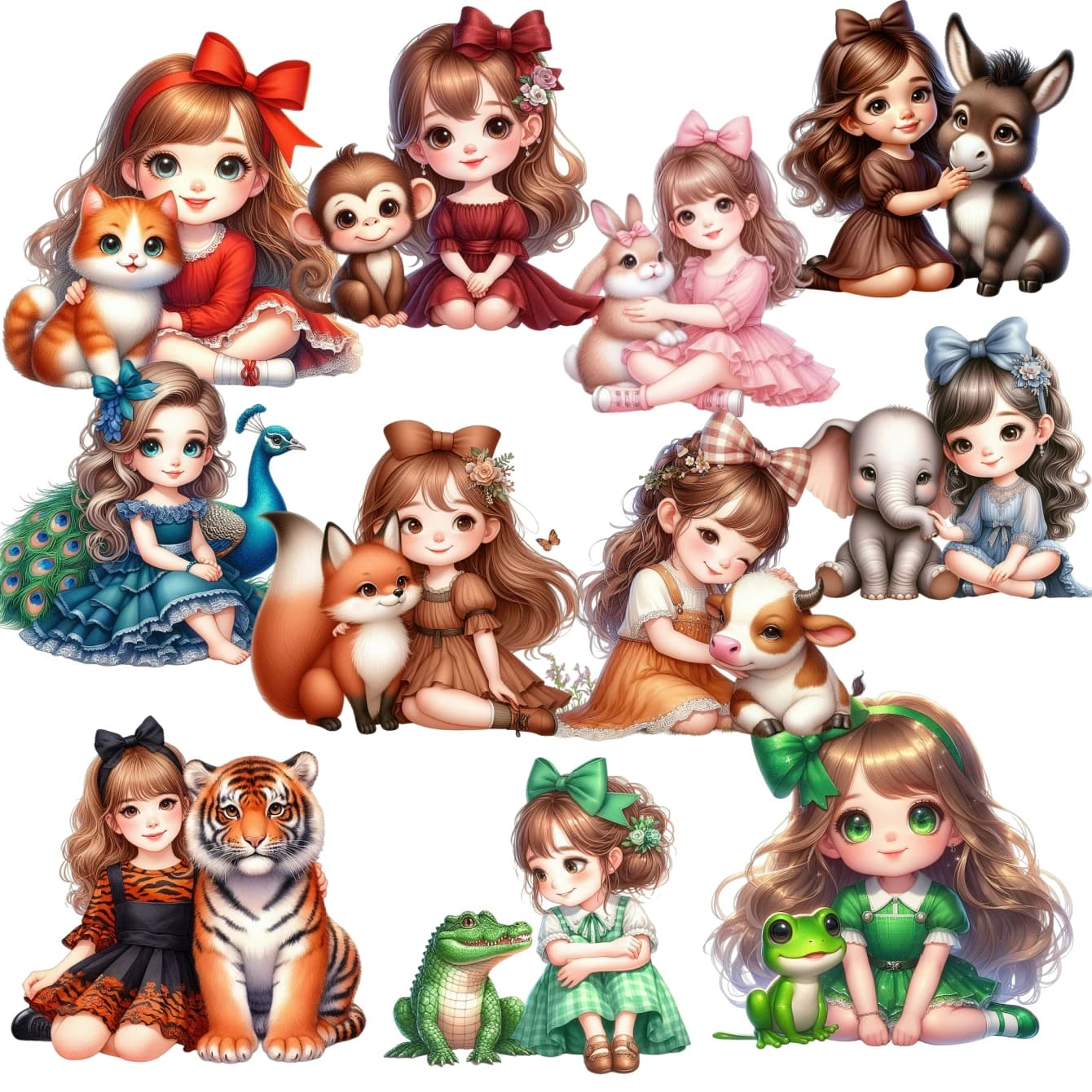 18 pz Acquerello Carino Lolita Ragazza Kawaii Adesivo Decorazione Notebook Planner Stikers Scrapbooking/Fai Da Te Carino Adesivo Diar