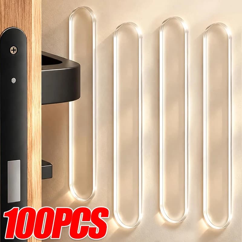 Silicone Cabinet Bumpers Strips Self-Adhesive Anti-collision Door Stop Buffer Pads Furniture Door Handle Bumper Protector Strips