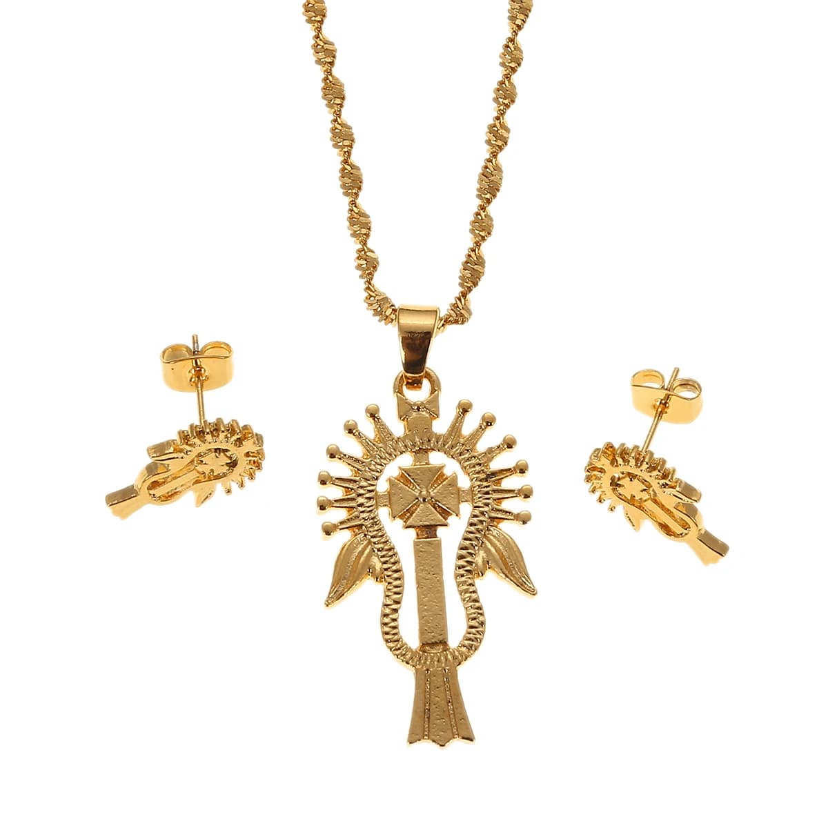 Ethiopian Jewelry Set Pendant Chain Earring Jewelry Eritrea Habesha Party African