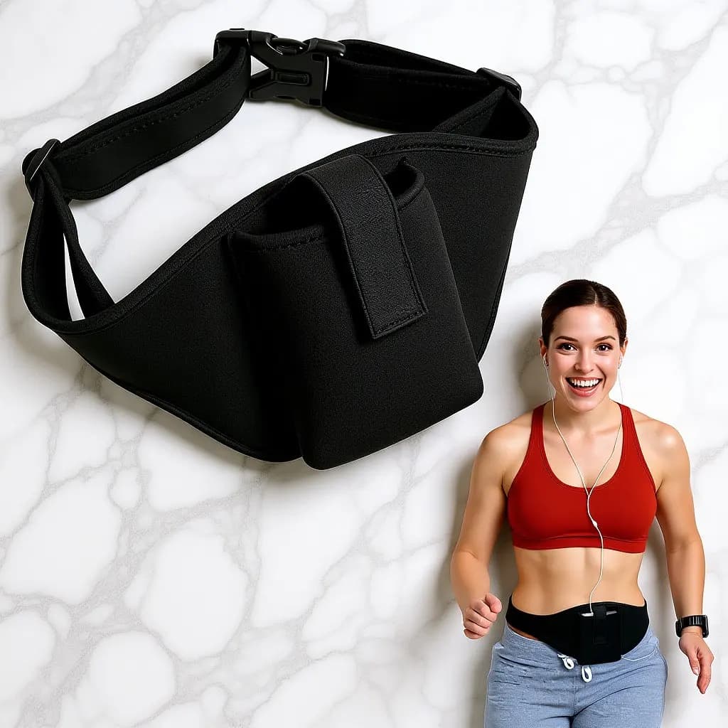 Neoprene Adjustable Fitness Microphone Belt, Running Waist, Gym Cell Phone, Microphone Bag