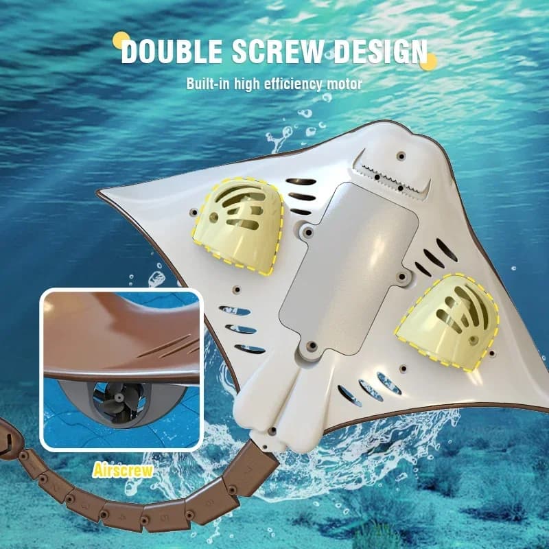 2.4G RC Simulazione Diavolo Pesce Animali telecomandati Manta Ray con luci Giocattoli per bambini Ragazzo Piscine d'acqua all'aperto Gioco da bagno