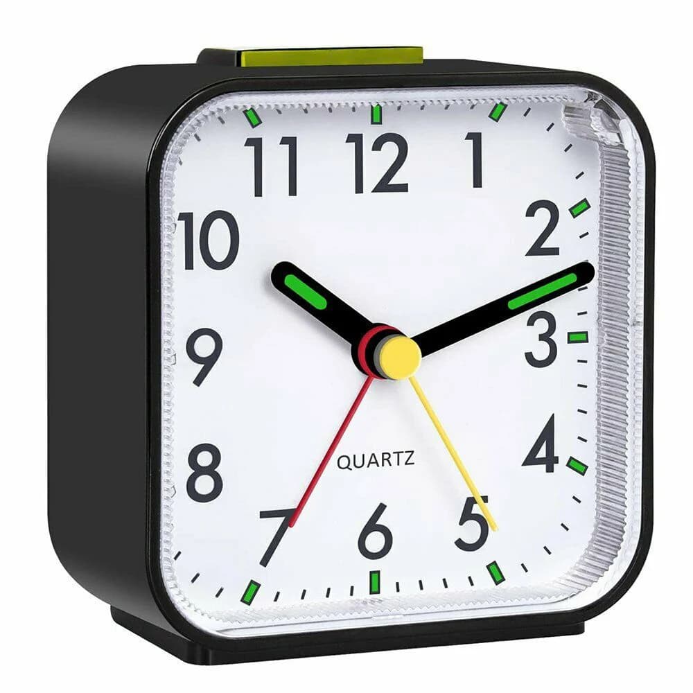 Sveglie luminose silenziose da scrivania piccola con snooze leggero Orologio analogico al quarzo senza ticchettio per dormitori pesanti Camera da letto dell'ufficio