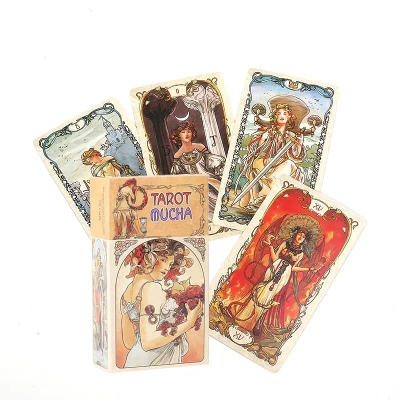 Tarocchi Mucha Tarocchi Gioco da tavolo Mazzo di carte per riunioni di famiglia Carte da gioco Gioco da tavolo