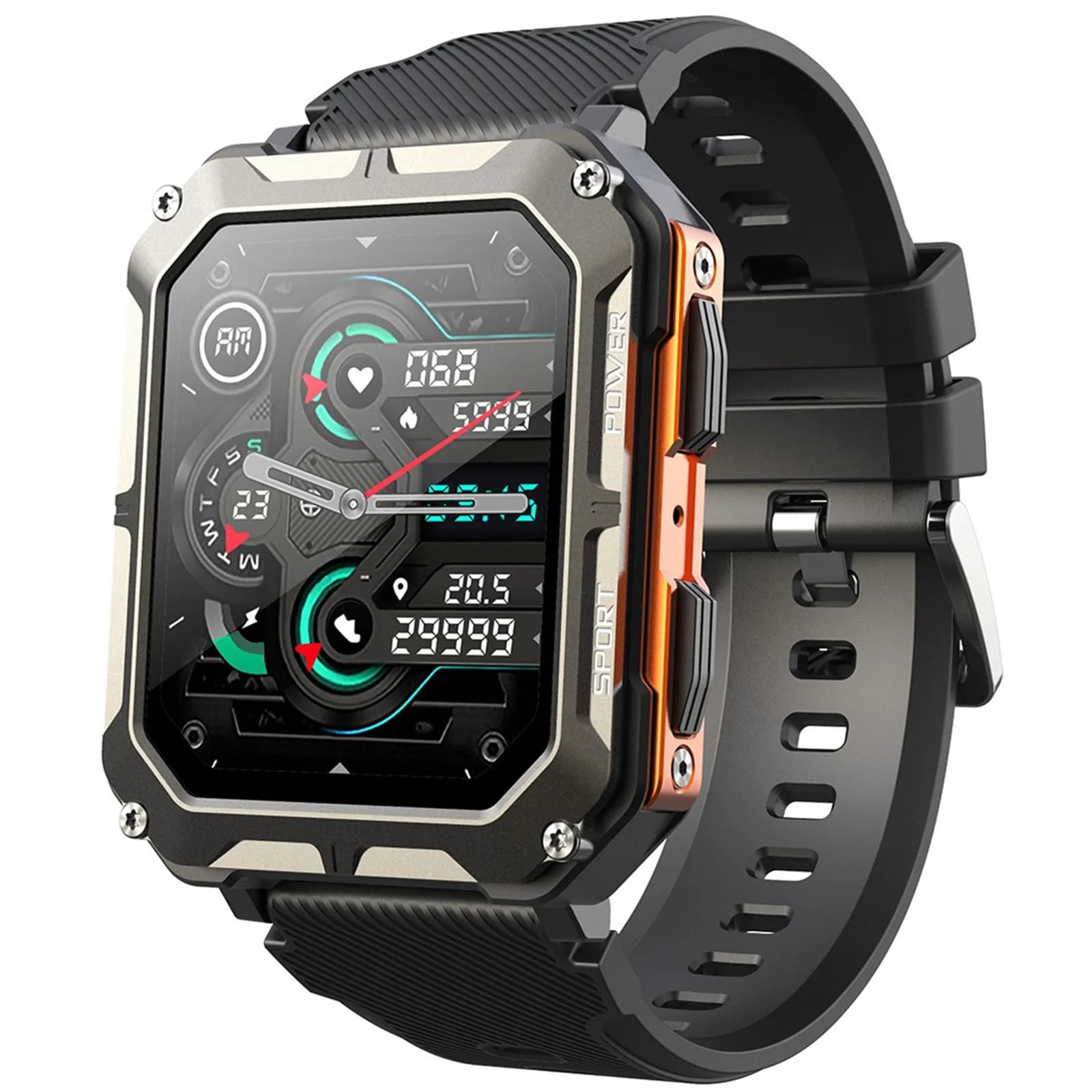 Orologio intelligente impermeabile Chiamata Bluetooth mobile Riproduzione musicale Bracciale Sport Salute Fitness Tracker Bracciale da 1,83 pollici Smartwatch HD