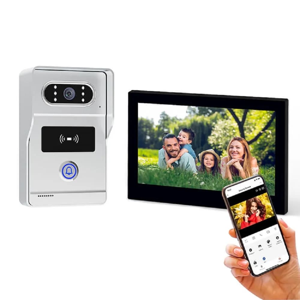 Tuya1080P WiFi Video Intercom System 7 Inch IPS Screen 2-Wire Waterproof Doorbell Camera Two-Way Audio With Motion Detection