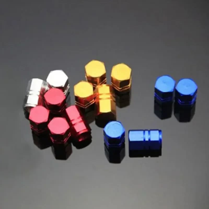 4/8 Pieces Pneumatic Car Valves in Aluminium Alloy, Dust Valve Covers and Raincoats for Auto, Moto, Truck, Bicycles