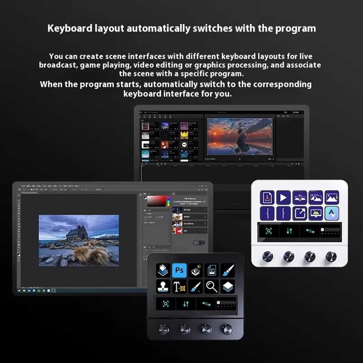 N35R_Mbox N4 Stream Deck Stand Touch Strip Tastiera a 10 tasti nera