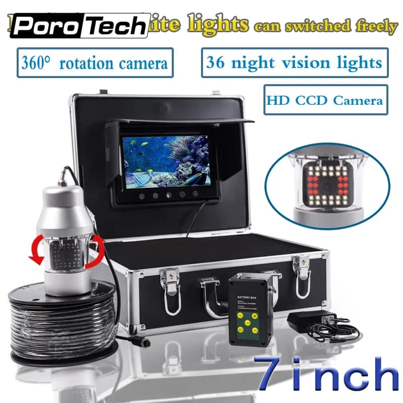 36 pz Luce Gamma Completa Visione HD CCD Visione Notturna Macchina Fotografica di Pesca Ampia Vista Pesca Subacquea Macchina Fotografica Pesca Sul Ghiaccio Cam Rotante