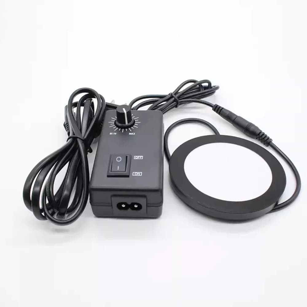 Industrial Microscope LED ring lower light source which transmits shadows and reflects white light