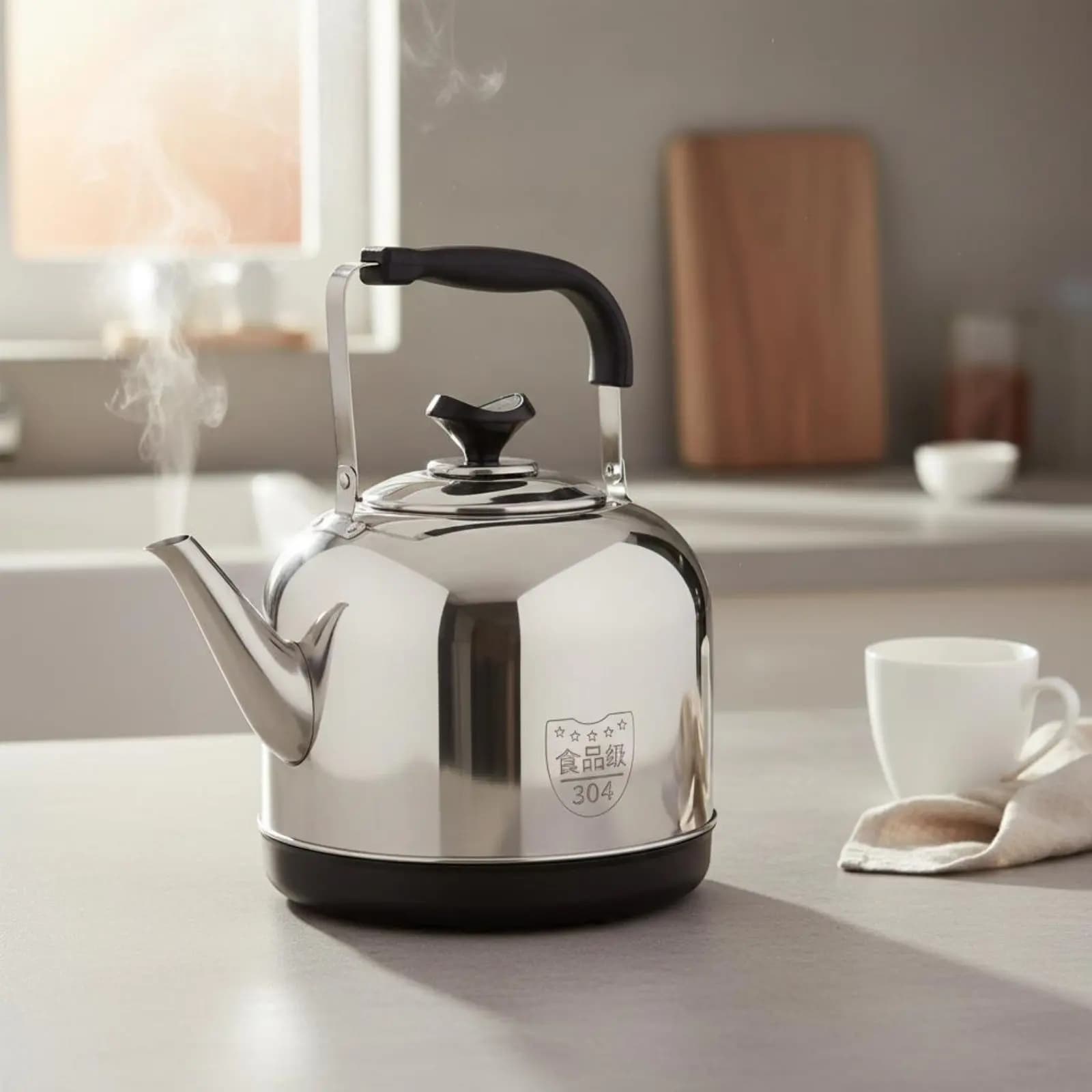 Stainless Steel Electric Kettle Easy to Clean Large Electric Kettle Hot Water Boiler Removable Lid Home Appliance