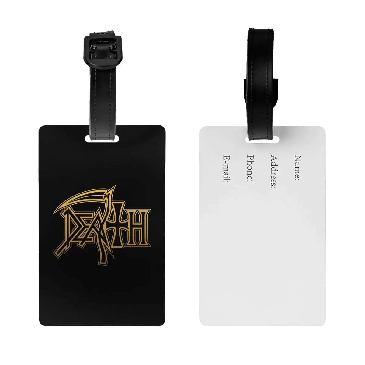 Etichette per Bagagli con Logo di Band Death Metal, Accessori per Valigie, Targhette per Bagagli da Viaggio con Spazio per Nome, Indirizzo e ID