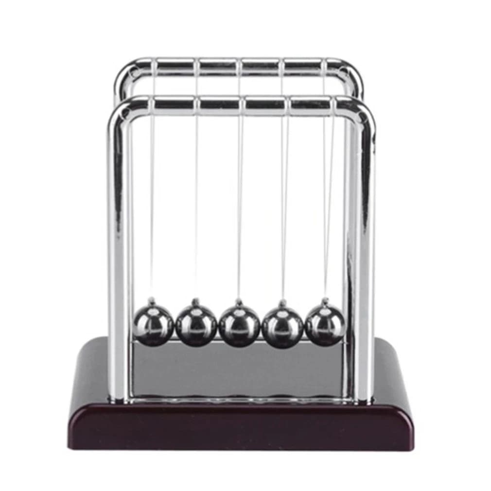 Culla di Newton Decorazione da tavolo da scrivania Sfera di pendolo in metallo Sfera di equilibrio in acciaio Sfera di Newton Pendolo di scienza fisica