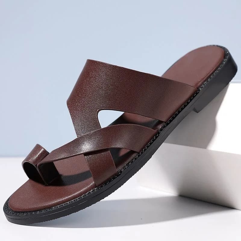 Sandali da uomo alla moda con cinturino incrociato, antiscivolo, resistenti all'usura, estivi, per esterni, casual, da lavoro, slip-on - HX25333