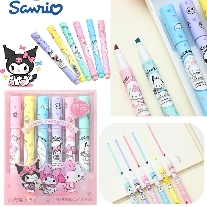 NUOVO 2026 Evidenziatore a Pennarello Sanrio Cartoon per Disegno Artistico e Schizzi, Penna per Marcatura, Articoli Creativi Sanrio, Regalo Creativo, Forniture per lo Studio