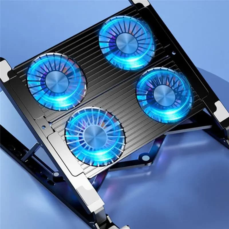 Supporto di Raffreddamento per Laptop goodidea, Pieghevole con 4 Ventole RGB Silenziose, Accessori per Notebook