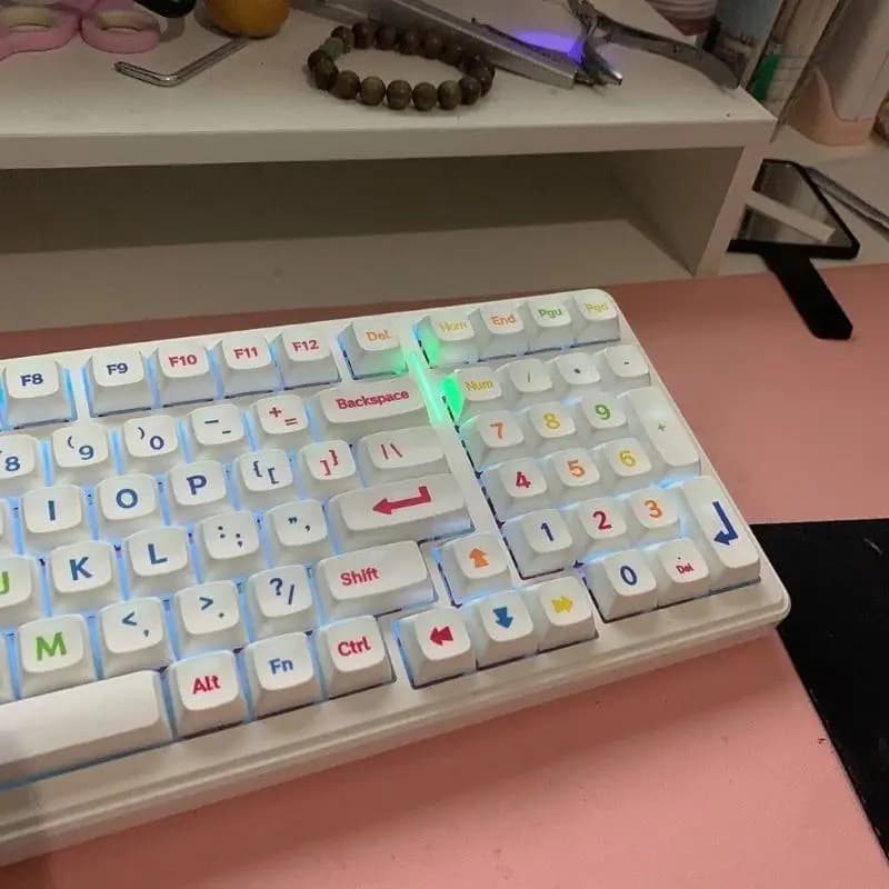 652f 113 tasti XDA Profilo Rainbow Colore Keycap caratteri grandi per tastiere meccaniche PBT KeyCaps