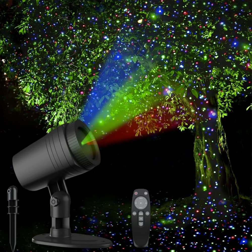 Luce laser per prato impermeabile per esterni Cielo stellato Cortile Proiezione a terra Luce Firefly Festival di Natale Luce Decorazioni natalizie