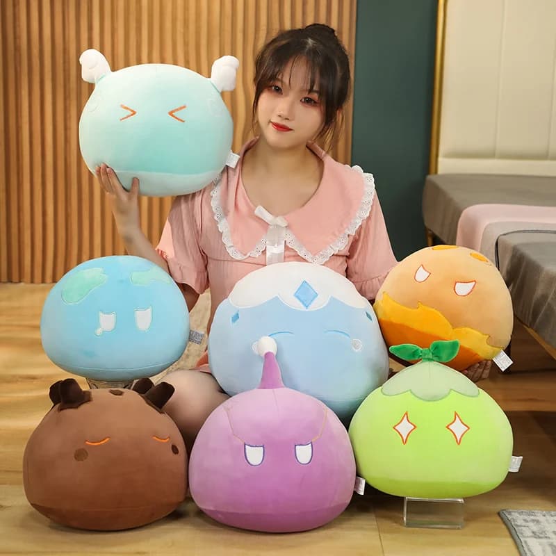 10 centimetri Genshin Impact Slime Doll Farcito Anime Peluche Kawaii Carino Morbido Anemo Electro Pyro Slime Peluche Borsa Portachiavi Ciondolo