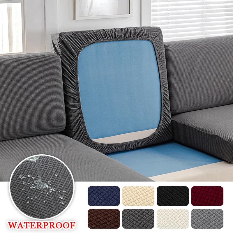 1pc Fodera per cuscino per divano impermeabile Jacquard Polar Fleece Stretch Rimovibile Lavabile Copridivano Animali domestici Protezione per mobili per bambini