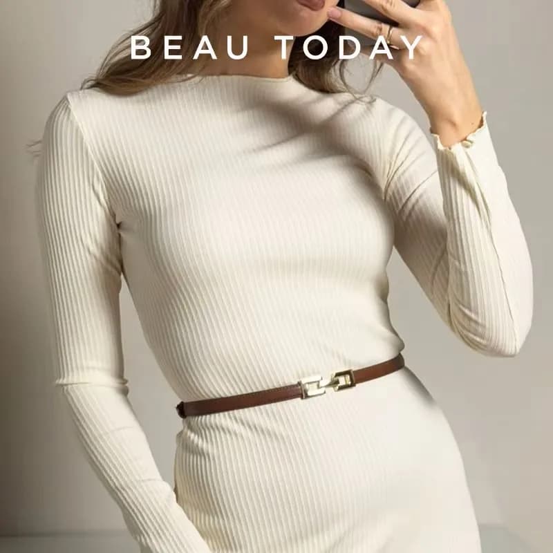 BEAUTODAY genuine leather brown belts Solid snelle Ladies Designer Jeans Dress Brand accessories belt 91092