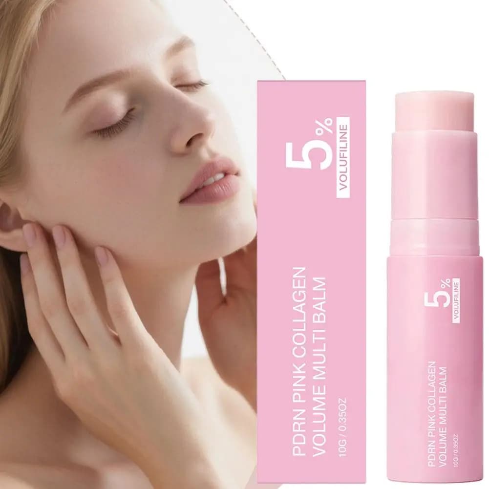 Stick Multi-Balsamo al Collagene Rosa PDRN, Crema Idratante per Viso, Occhi e Collo, Riduce le Rughe Sottili, Rassodante, Idratante e Volumizzante per la Cura della Pelle