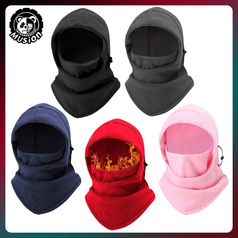Musion Passamontagna Maschera invernale Copricapo termico Design regolabile Forma della testa Vestibilità antivento Caldo Adatto per campeggio Ciclismo