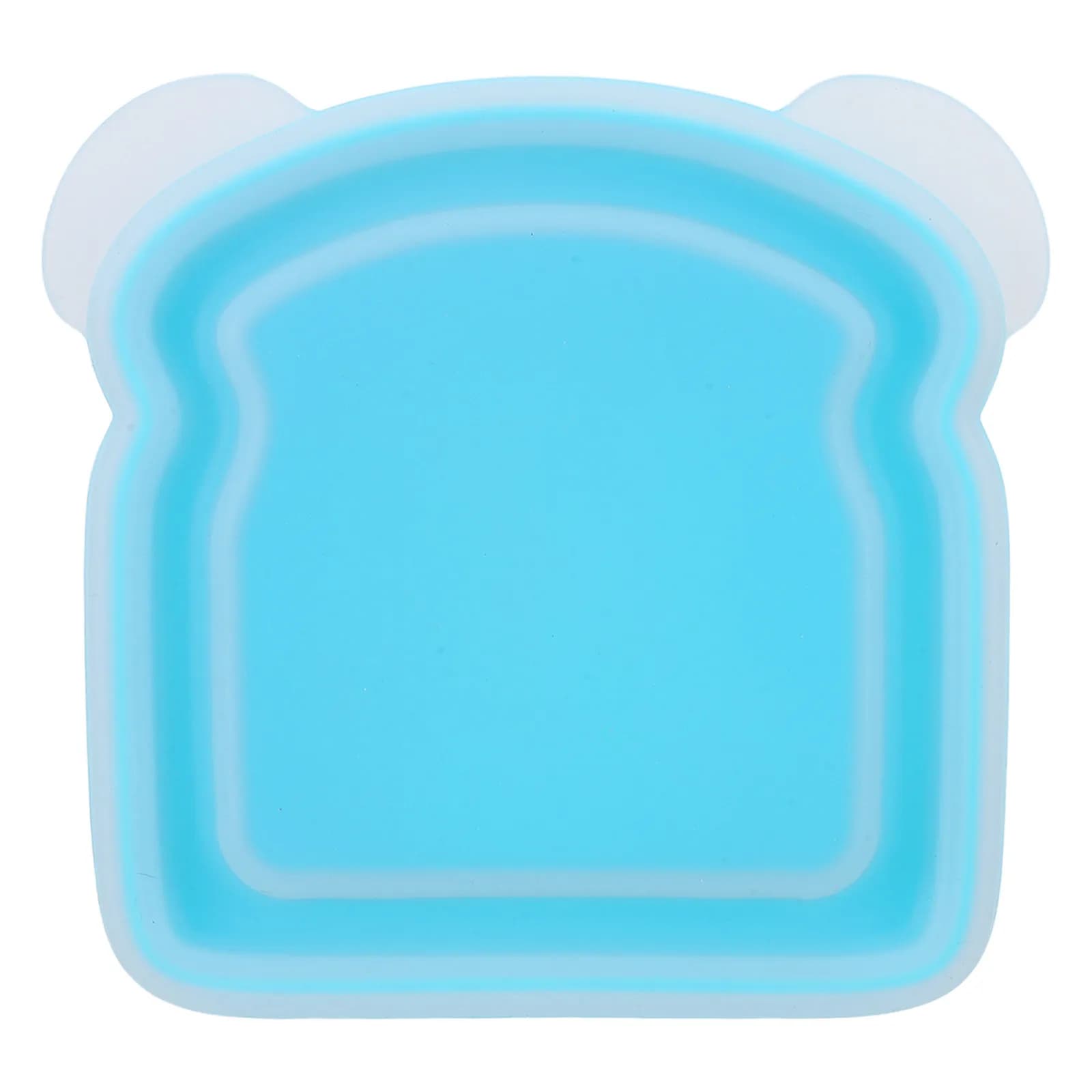 Contenitori per Sandwich in Plastica a Forma di Toast, Scatola per Alimenti con Coperchio Blu, Riutilizzabile, Adatto per Microonde e Lavastoviglie, Bento Box per Pranzo