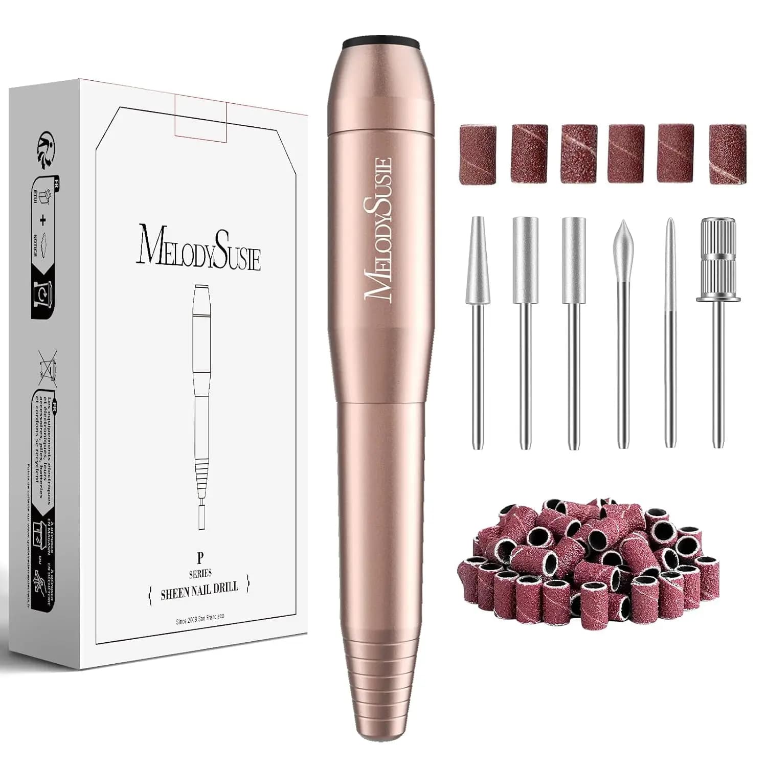MelodySusie Penna Elettrica Portatile USB per Unghie, PC120I 20000RPM Lima Elettrica per Unghie con Design Compatto per Tutte le Cura delle Unghie, Manicure