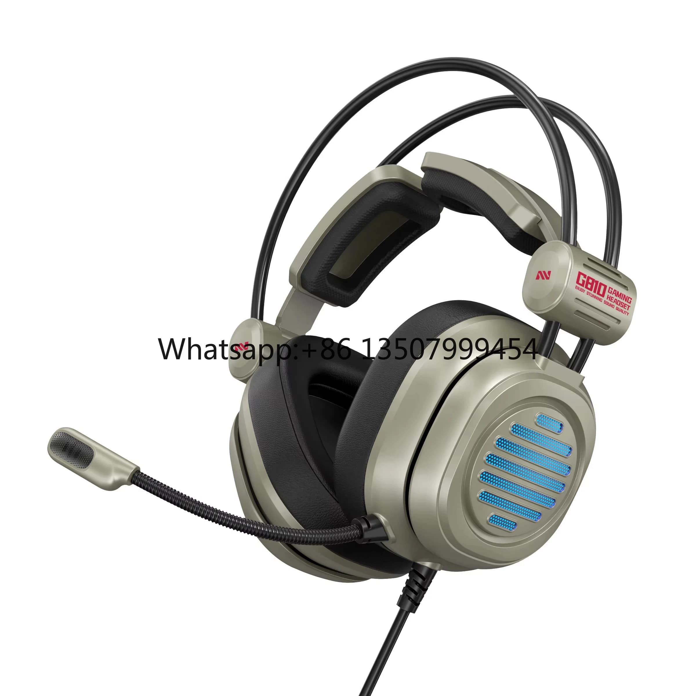 Microfono USB Cablato da 53mm con Cancellazione del Rumore ENC Omnidirezionale 7.1, Auricolari da Gaming con Isolamento Acustico, Microfono in Metallo