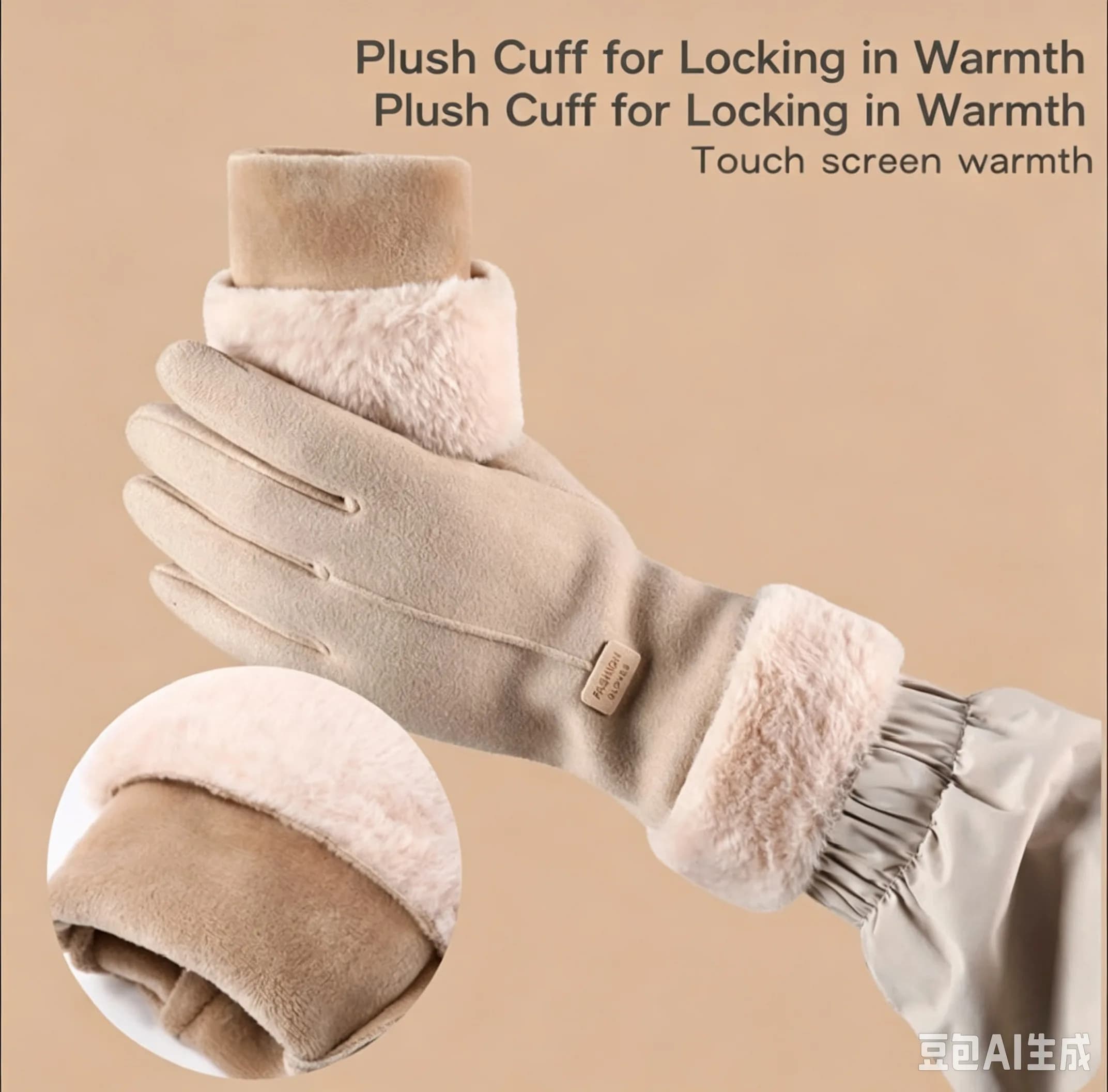 Women Winter Touch Screen Gloves Thick Fleece Lined Cold Proof Warm Gloves Korean Cute for Riding Driving Student