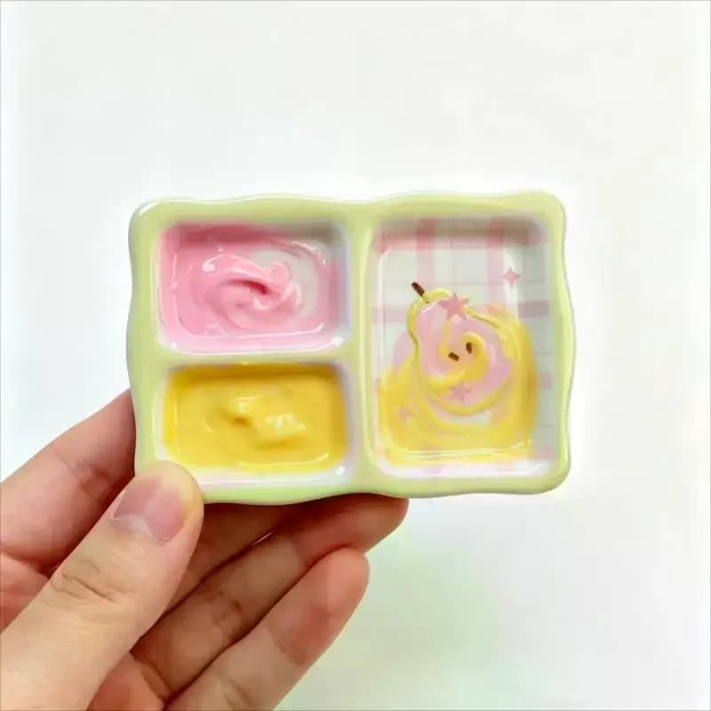 Portable Nail Art Mixing Palette With Multi-Grid Gel Polish Mixing Tray,Suitable For Salon & Home Use, Color Mixing Board Mini