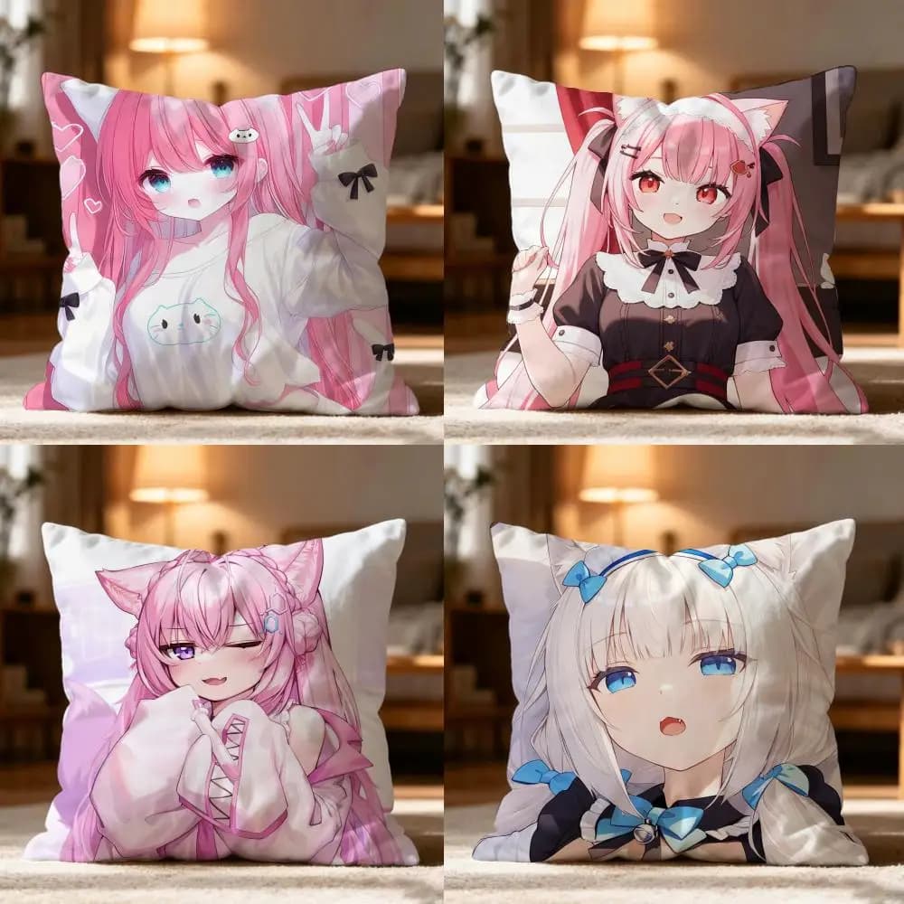 N-Nekopara ANIME Pillow Case Cushion Cover Soft Washable Pillow Case Multi-Scene For Couch Bed Travel Office Use