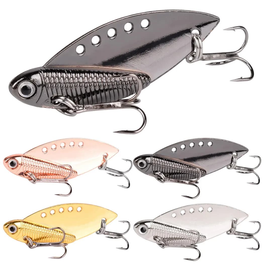 1 pz/5 pz Esche Artificiali VIB in Metallo 7G 10G 15G 20G, Esca Vibrante a Cucchiaio per la Pesca, Esca VIB per Bass, Esca Artificiale, Esca Vib