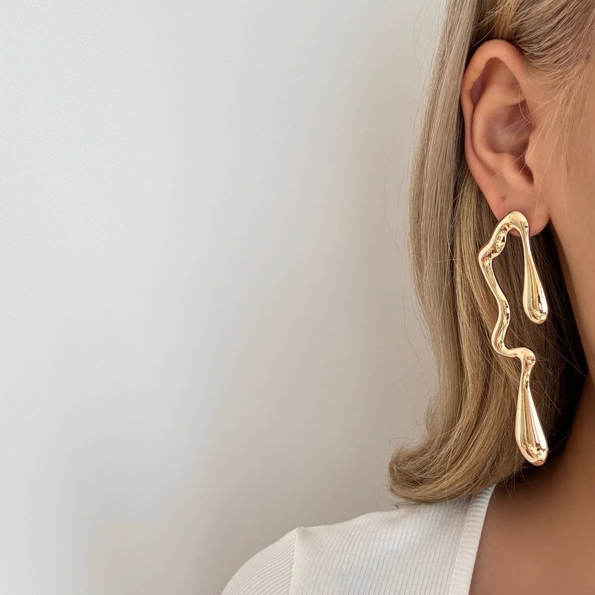 Jewelry Irregular Geometric Earrings Sweet and Cool Personality Design Simple Alloy Water Drop Earrings