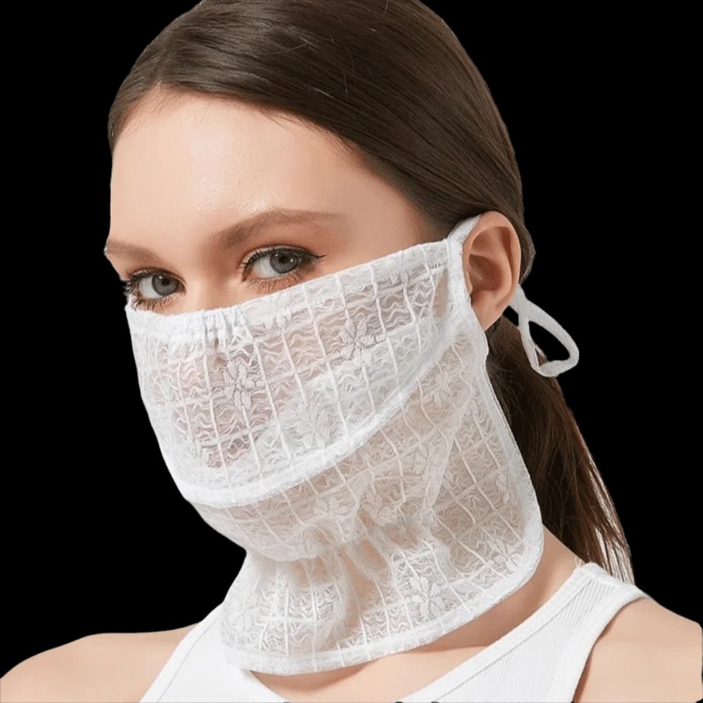 Trend Neck Protection Lace Face Cover Breathable Dustproof Sunscreen Mask Mask Summer