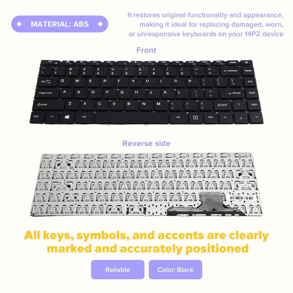 NEW FACTORY~US English Keyboard for 14P WHA-14P2 MB3081010 93-179 Laptop Standard Replacement Keyboard for 14P2