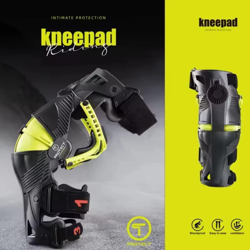 Ginocchiere Protettive T Brand per Moto, per Guida Fuoristrada e su Strada, con Protezione Meccanica per le Gambe e Protezioni Esoscheletriche