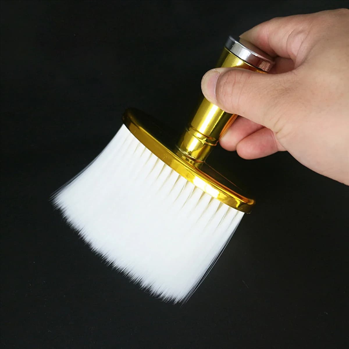 2X Barbiere NeCk Spolverino per la pulizia del viso Spazzola per capelli per il taglio dei capelli Spazzole per dolcetti Detergente Accessori per barbiere Strumento Oro