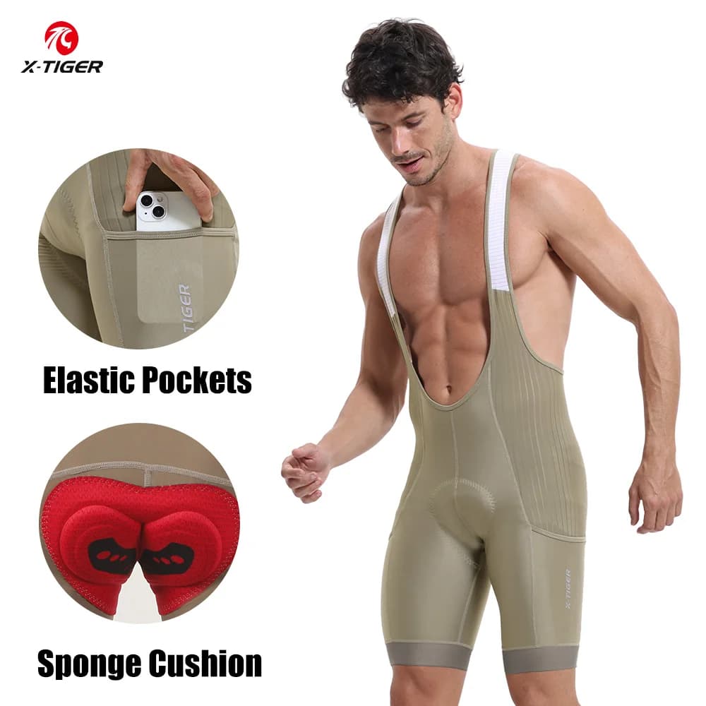 Men's X-TIGER Cycling Shorts, Race Bike Shorts and Mountain Bike Professionals for Long Distances with 5 CM Elastic on the Legs
