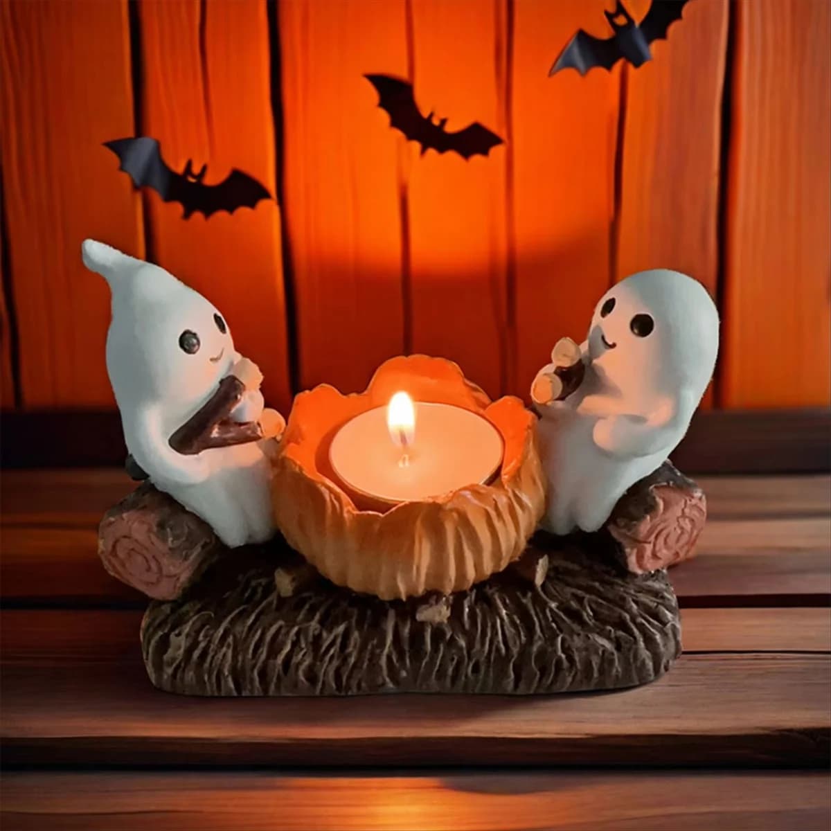 2025+ Ghost Candle Holder Without Candles, Decorative Stand, Halloween Home Decoration, Ghost Design, Perfect for Spooky