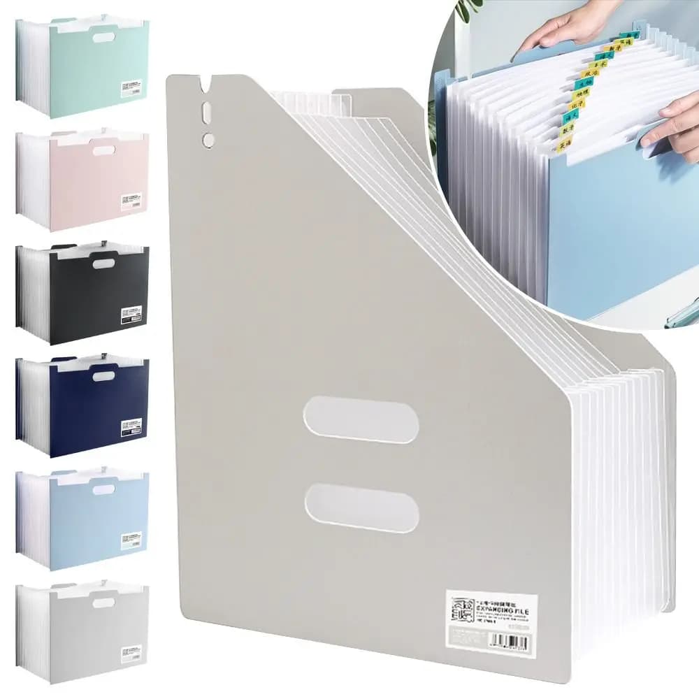 Materiale scolastico per ufficio pacchetto organo verticale nuovo con cancelleria di classificazione cartelle di File multistrato porta carta A4 in plastica