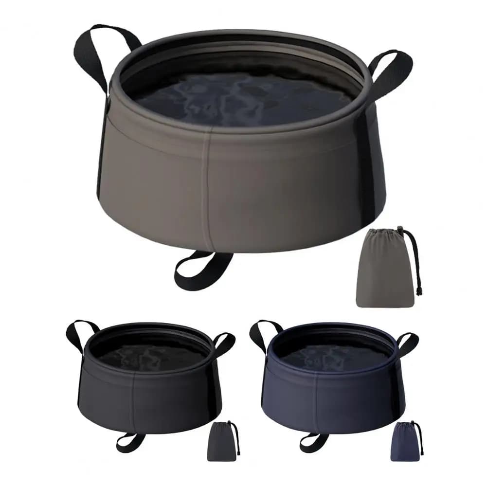 8.5L Laptop Washbasin with Oxford Fabric Reinforced, Multipurpose Outdoor Travel Bath, for Fruit, Feet and Bucato