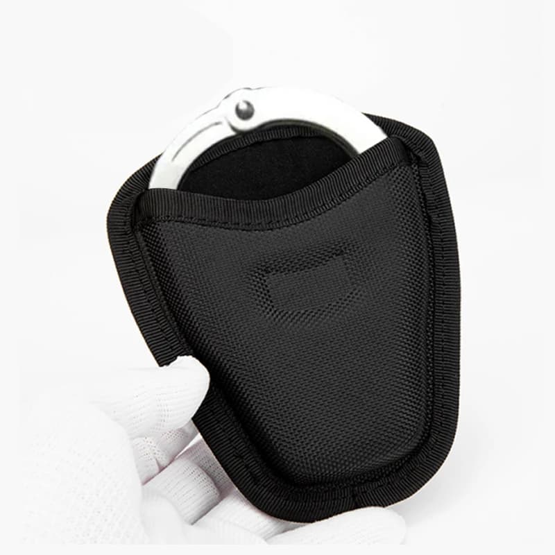 Custodia tattica per manette, tasche in vita per ufficiale, borsa per accessori di sicurezza, adatta per cintura da 2 pollici, parte superiore aperta, trazione rapida