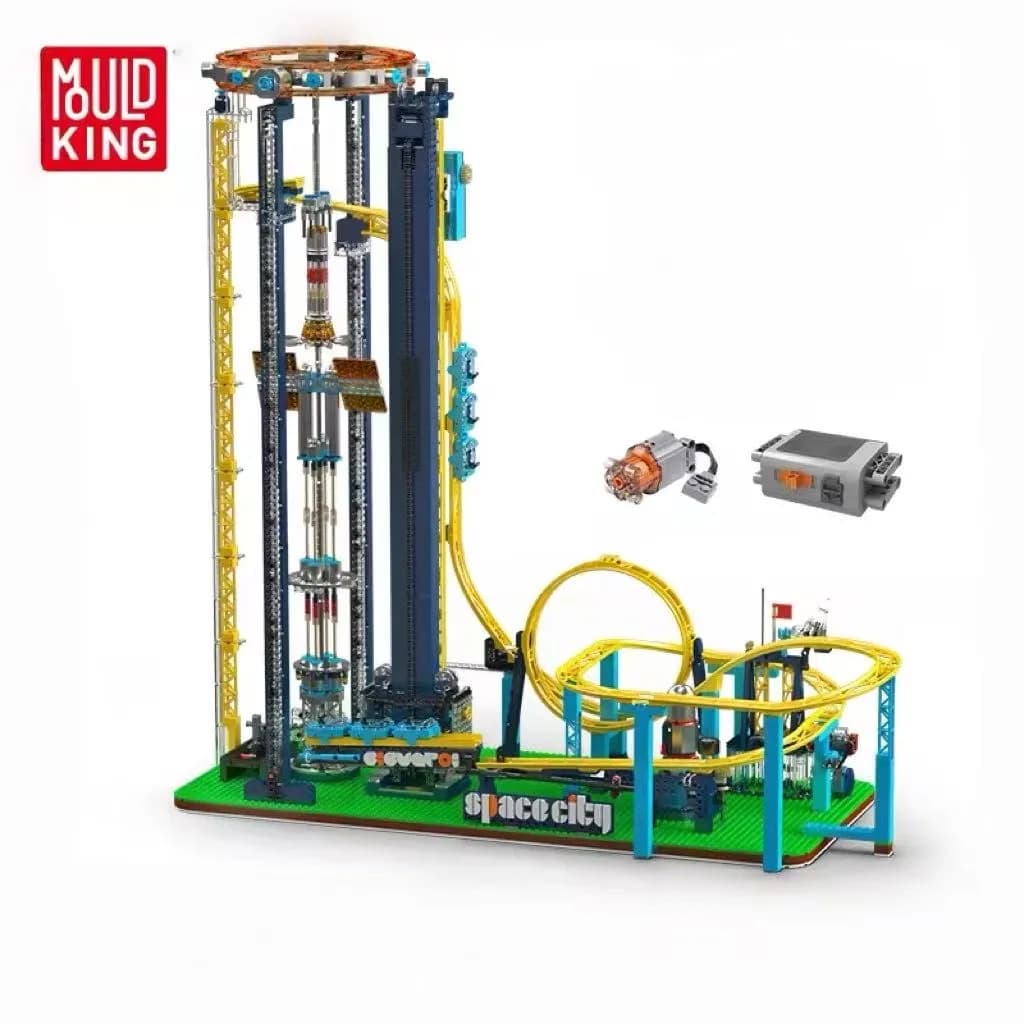 Mould King 11031 Giocattoli da Costruzione Parco Divertimenti, Ascensore Spaziale Motorizzato, Modellino in Mattoncini per Bambini e Adulti