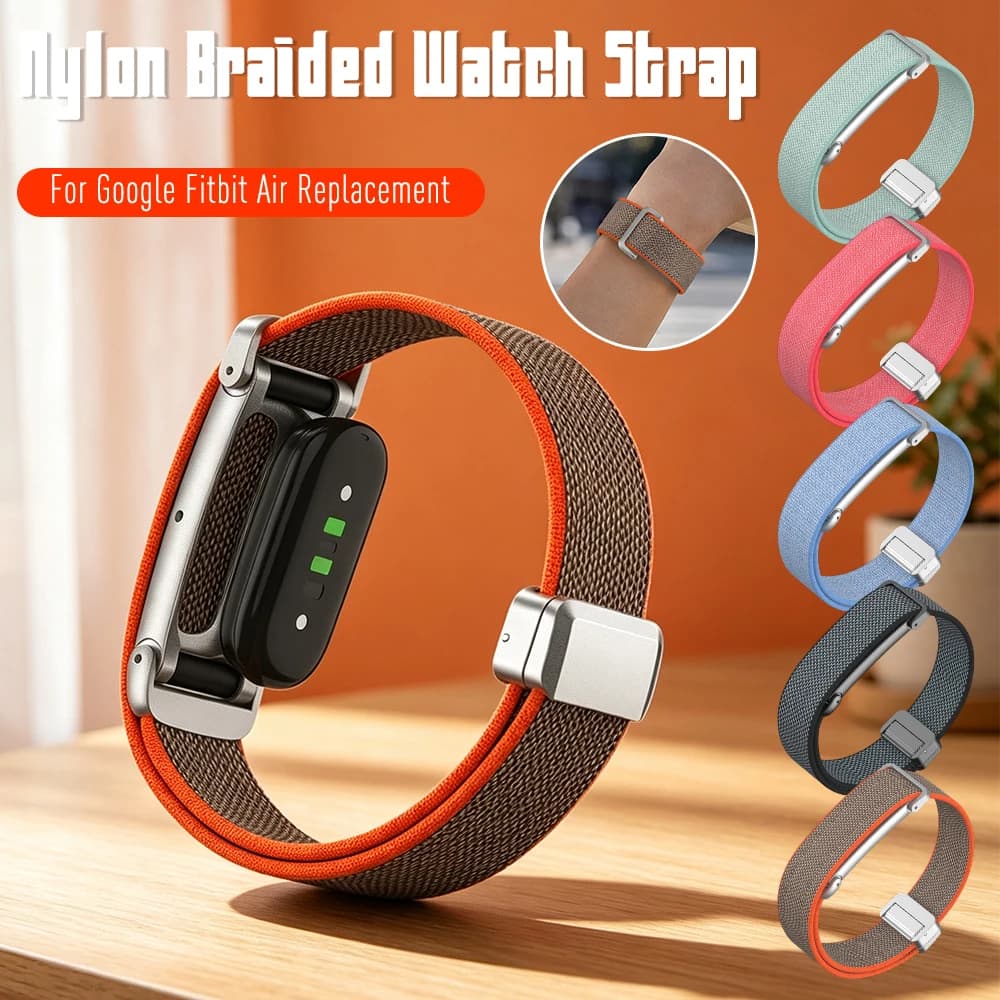 Magnetic Nylon Loop Strap for Google Fitbit Air, Breathable Sports Strap Sweat Absorption Band Replacement Bands for Men Women