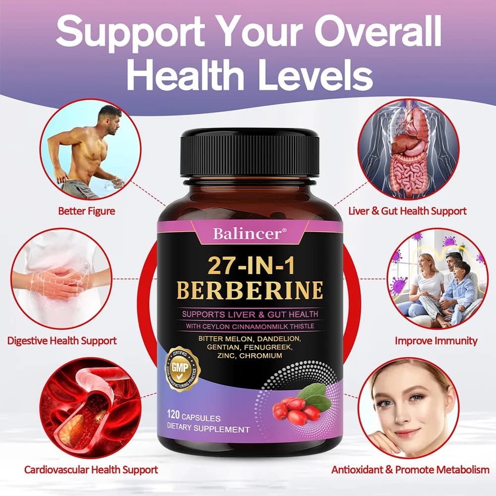 Food supplement Berberine - with cinnamon of Ceylon, metabolism, healthy weight management, circulatory health, immune system