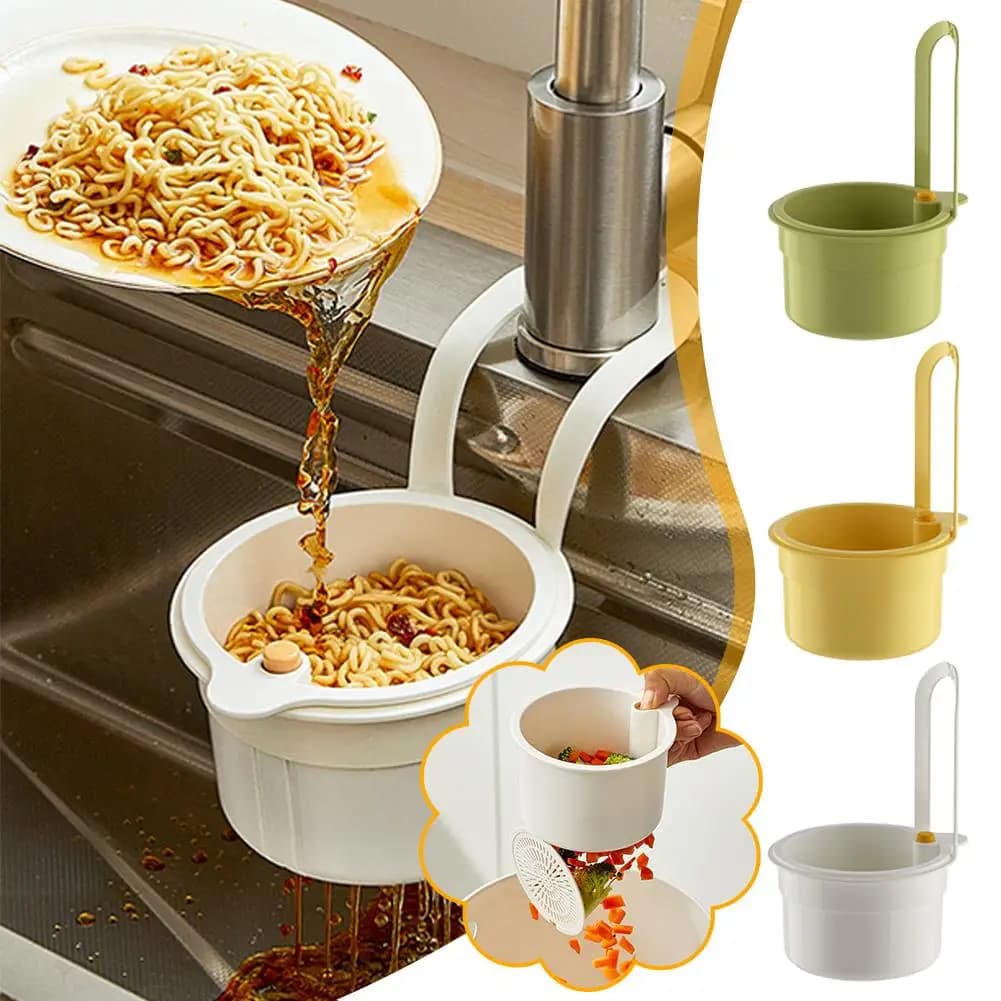 Cestello di scarico per lavello da cucina, scarico automatico, collettore di rifiuti per lavello da cucina, fondo rimovibile per una facile installazione
