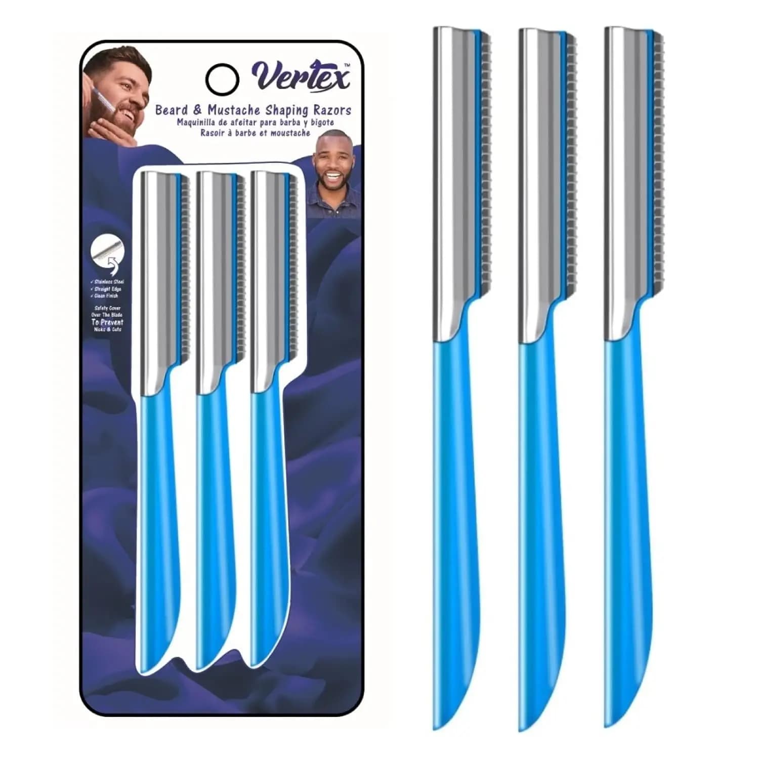Rasoio per Modellare la Barba per Uomo, Trimmer per Baffi in Acciaio Inossidabile con Manico Ergonomico per la Cura delle Sopracciglia e